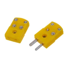 Yellow Plastic Shell K Type Thermocouple Plug Socket Connector Set                                                            #8