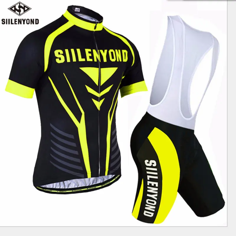 

SIILENYOND New Summer Cycling Jersey Set Breathable Team Racing Sport Bicycle Jersey Mens Cycling Clothing Short MTB Bike Jersey
