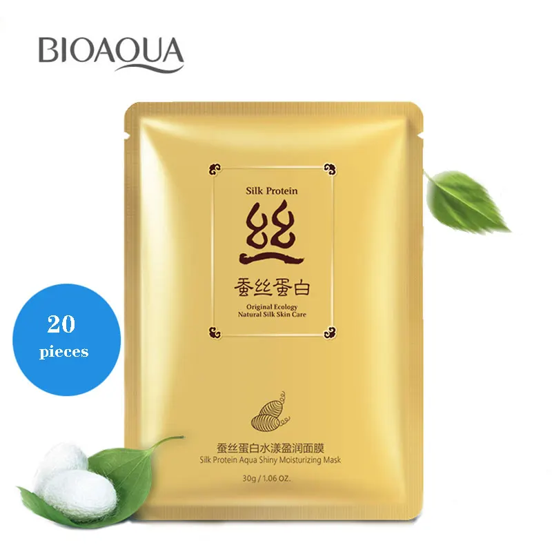 

BIOAQUA 20 Pieces Silk Protein Liquid Face Mask Lot Depth Replenishment Oil Control Unisex Skin Care Cosmetic
