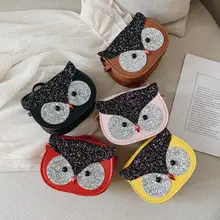 Детская сумка на плечо для маленьких девочек, милые блестящие сумки через плечо в форме птицы, детская кожаная сумка через плечо для девочек