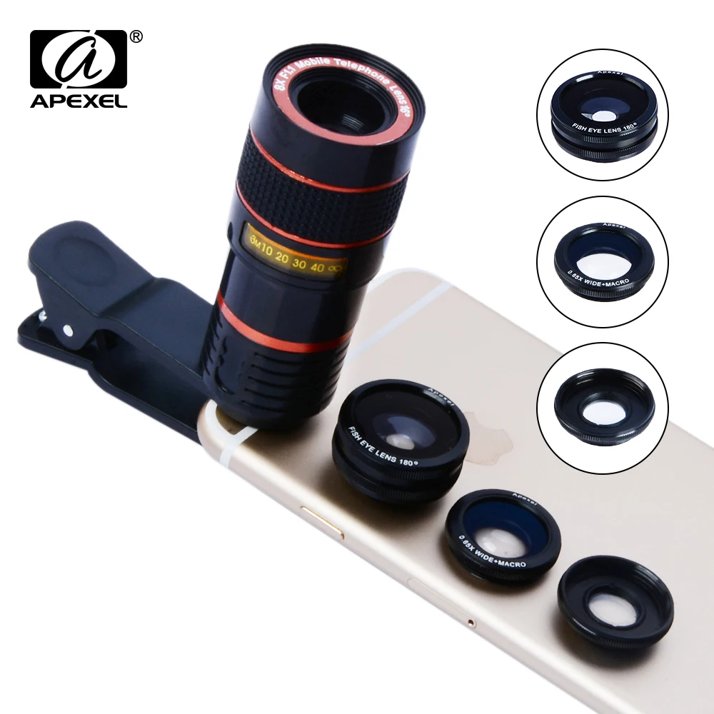 Buy 4 IN 1 Lens kit 8x telephoto Zoom Fisheye Wide
