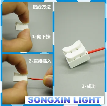 

20x 2p Spring Connector wire with no welding no screws Quick Connector cable clamp Terminal Block 2 Way Easy Fit for led strip