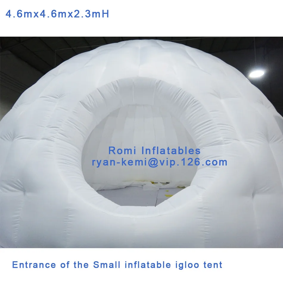 Free shipping 4.6m dia 2.3mH small inflatable igloo tent inflatable party tent inflatable room small inflatable dome tent 4