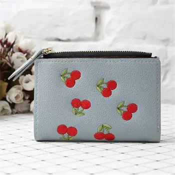 

Mcneely Lovely Cherry Pattern Women Short Wallet Short Purse New Design PU Leather Ladies Students Girls Card Holder Carteras