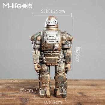 

Retro industrial wind iron man robot wine cabinet creative small pieces of American soft decoration furniture culpture statue