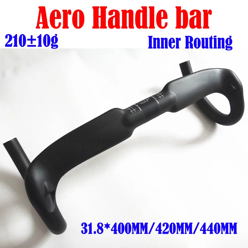 

Aero Carbon Fiber Bicycle Handlebar Reduce Resistance Bent Bar Strengthen Bike Parts 400/420/440mm Inner Routing Ud Matte/glossy