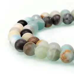 Elegant Natural Stone Beads in Black, Pink, and White for DIY Jewelry Making & Wholesale (Amazonite)