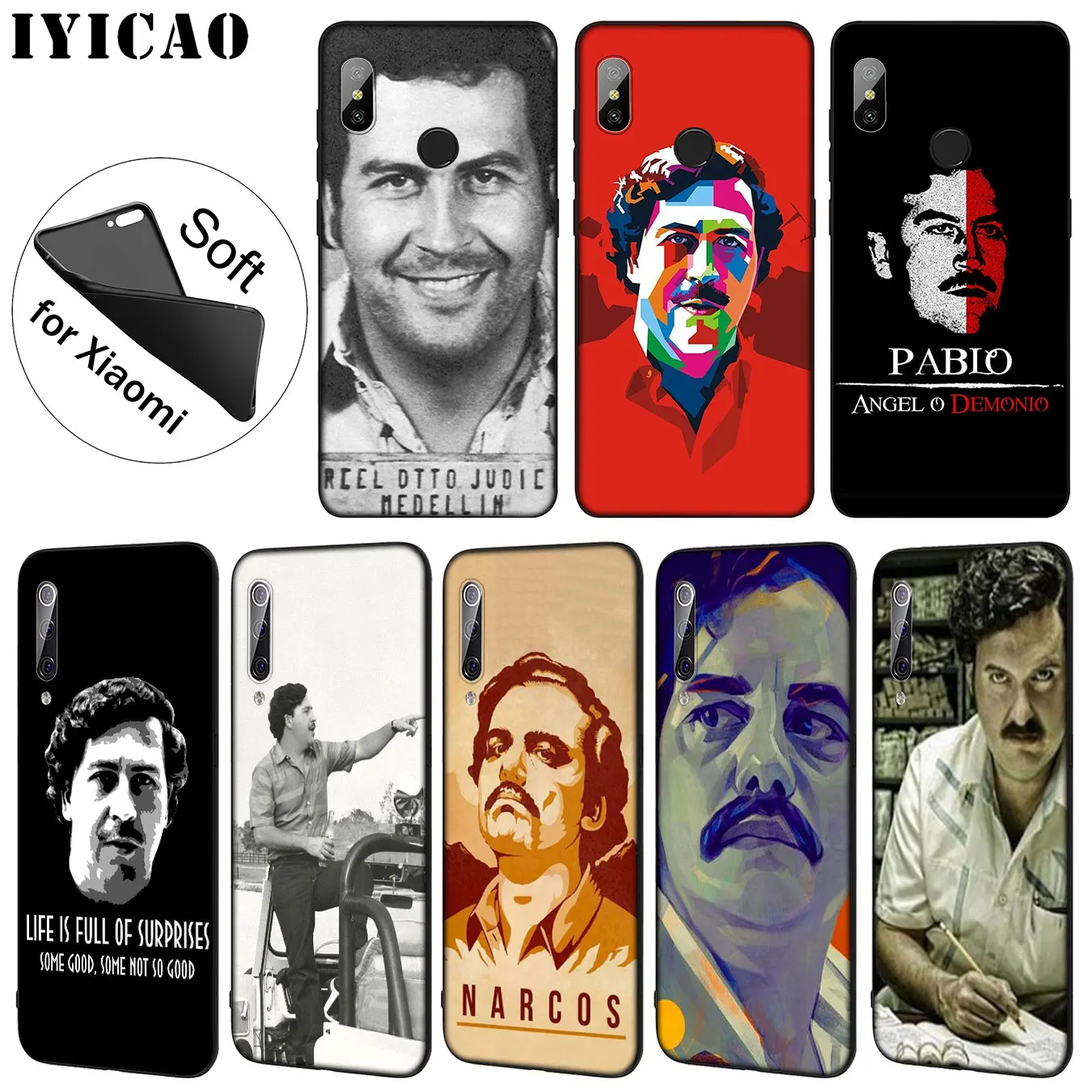 IYICAO Pablo Escobar Lovely Soft Silicone Phone Case for Xiaomi Mi 10 9 9T CC9 CC9E 8 SE A3 Pro A1 A2 Lite 6 pocophone f1 |