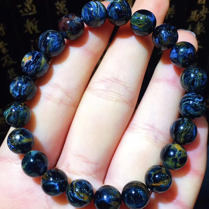 

100% 9mm Natural Bracelets Pietersite Blue Yellow Beads Gemstone Round Bead Bracelets Man Women Drop Shipping B29479