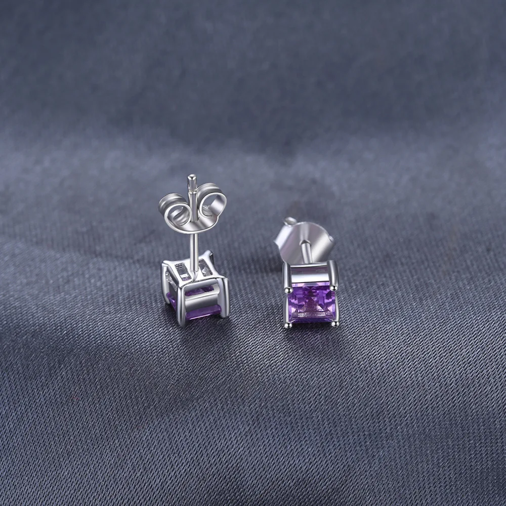 JewelryPalace квадратный натуральная серьги с аметистом 925 стерлингового серебра для