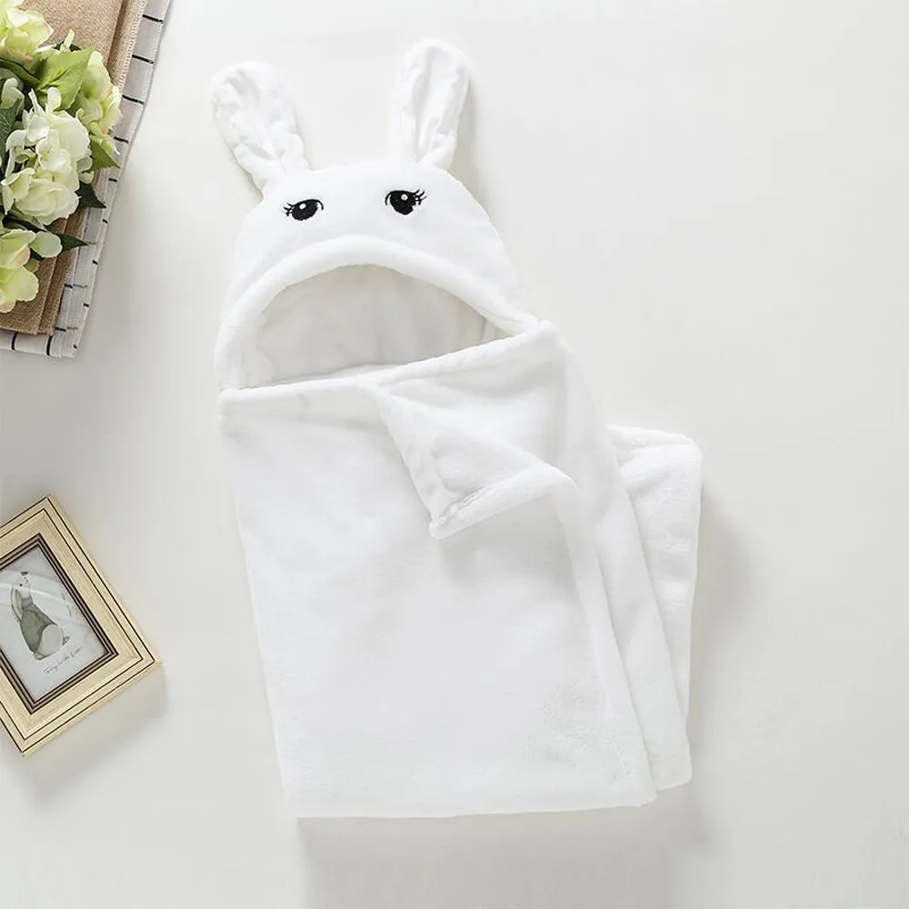Банный халат с капюшоном для новорожденных животных и кролика, банное полотенце для маленьких мальчиков и девочек, милое плюшевое одеяло для новорожденных, покрывало для сна, пеленка