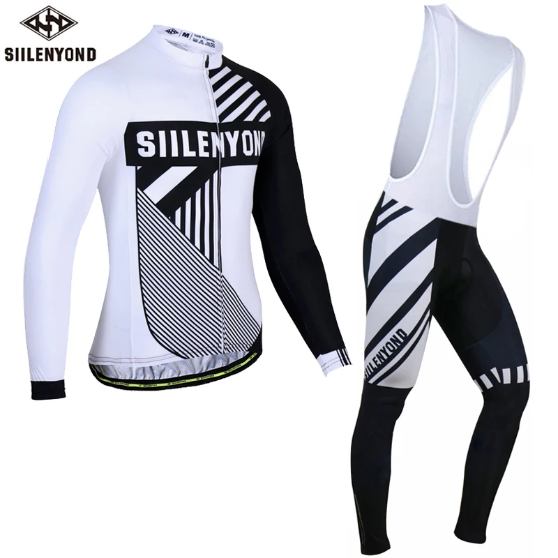 

SIILENYOND Breathable 100% Polyester Cycling Jerseys Set Long Sleeve Bike Wear Bicycle Clothing Set Sportswear Ropa Ciclismo