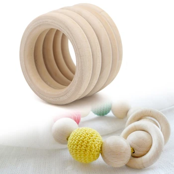 

5Pcs Natural Wood Circle Ring Pendant Connectors Beads DIY Jewelry Findings 30-65mm-m15