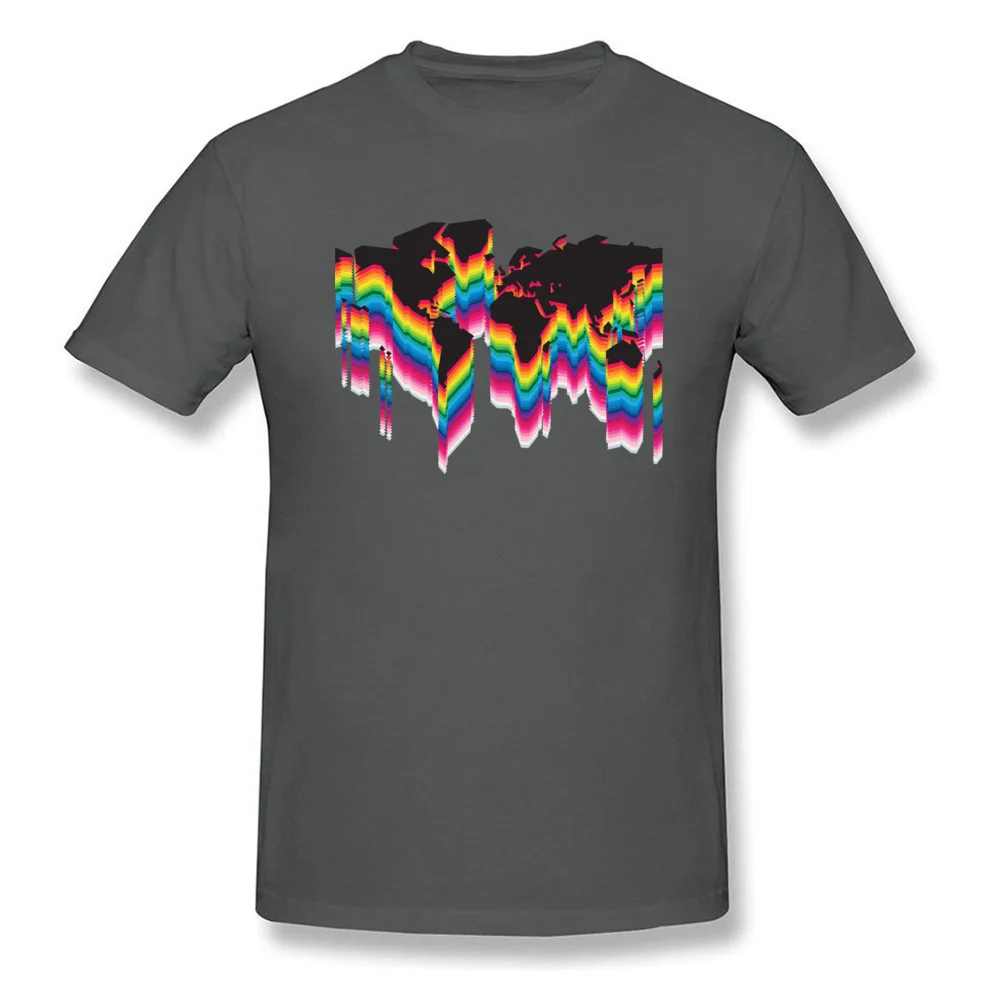 Printing One World Many Colors Crew Neck T Shirts Father Day Tops Tees Short Sleeve for Men Faddish 100% Cotton Top T-shirts One World Many Colors carbon