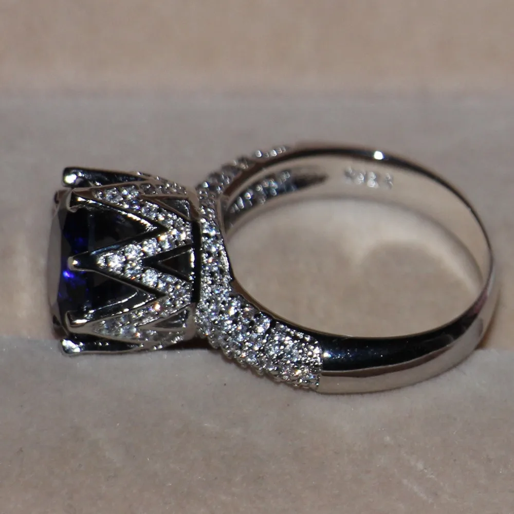 Женское кольцо с фианитом 8 карат из серебра 925 пробы имитацией камней|ring size|band