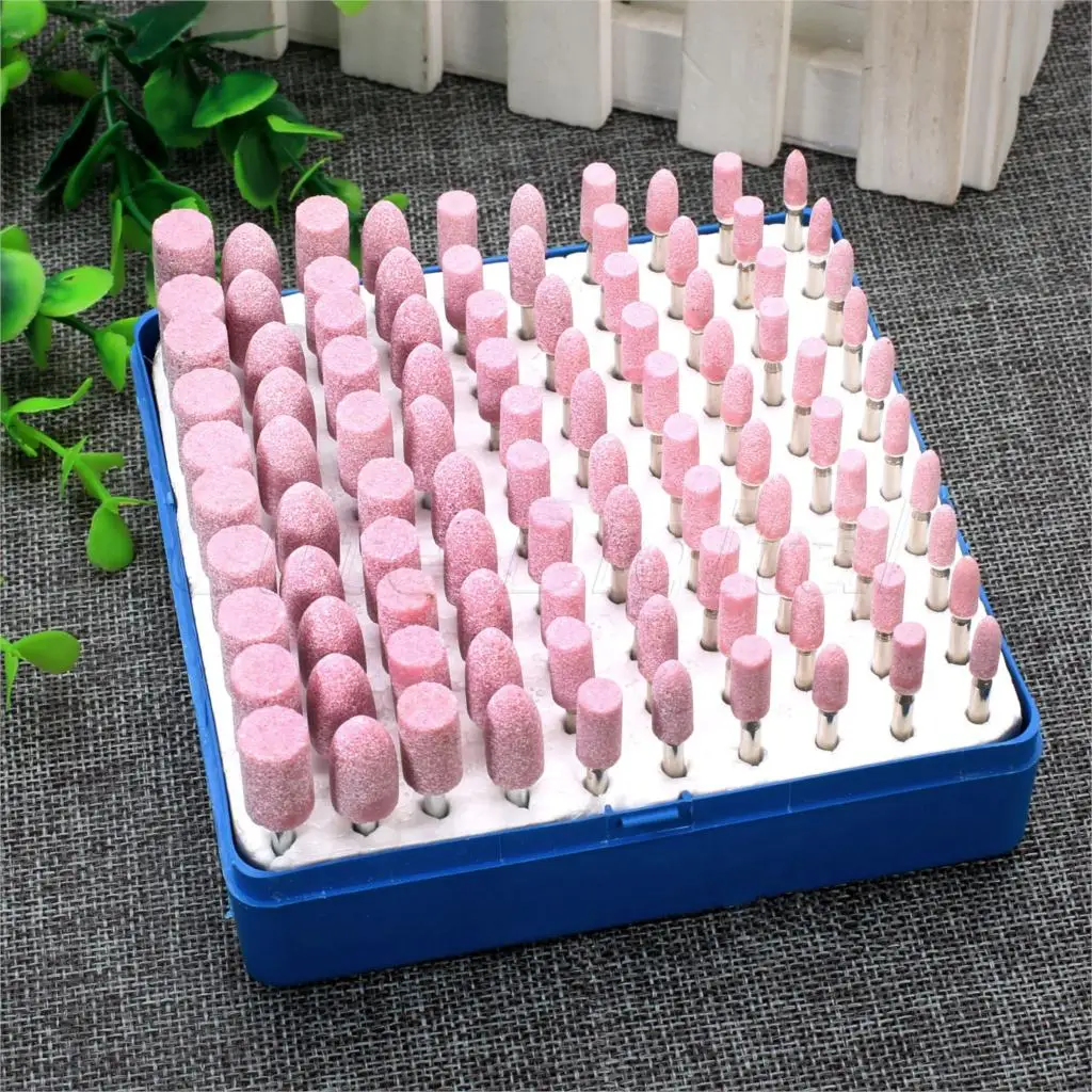 100Pcs/Set 10 Sizes Abrasive Stone Rotary Tool Grinding Head Wheel Set Grinding Sand Head Rotary Tools Mounted Point For Dremel