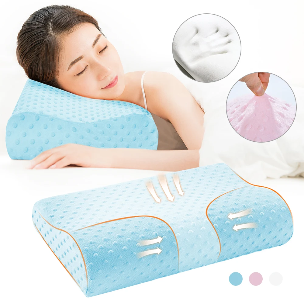 Urijk Memory Foam Bedding Neck Pillow Orthopedic Bamboo Pillow For Sleeping Cervical Pillows For Neck Pain Neck Support For Back