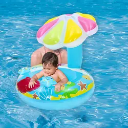 Надувной матрас для бассейна детский поплавок с сиденье с защитой от солнца плот воды игровой бассейн летние игрушки подарки