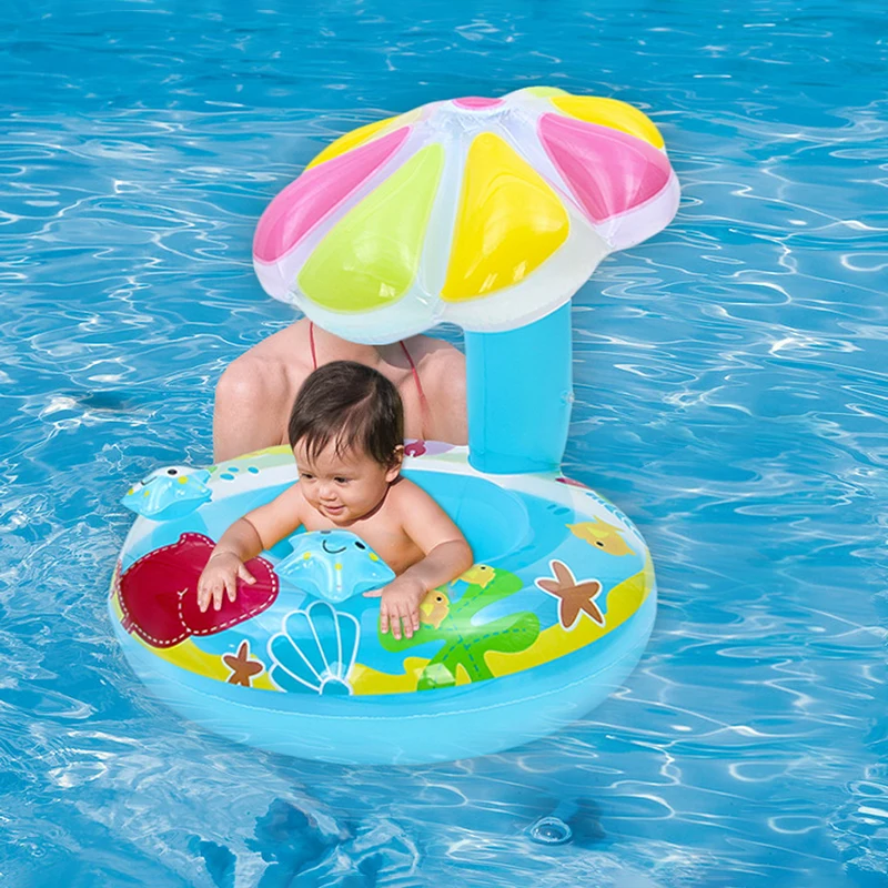 pool float with sunshade