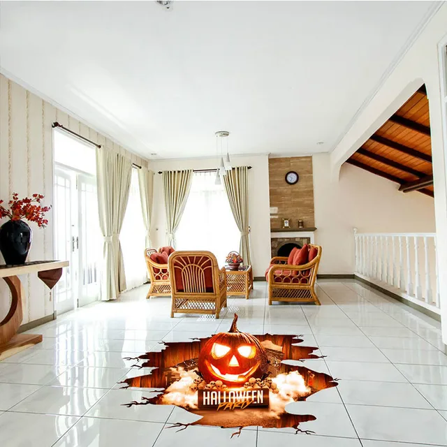 New Diy Wall Stickers Decoration Ghost Horror Bat New Diy Wall Stickers Decoration Ghost Horror Bat Spider Pumpkin Wallpaper Waterproof Removable Floor Home Decor