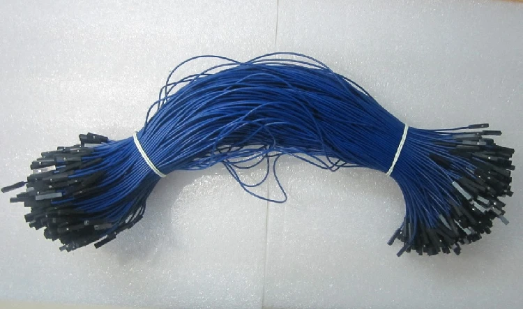 

100PCS/Lot 1P to 1P Blue female to female Dupont Wire harness cable 20CM
