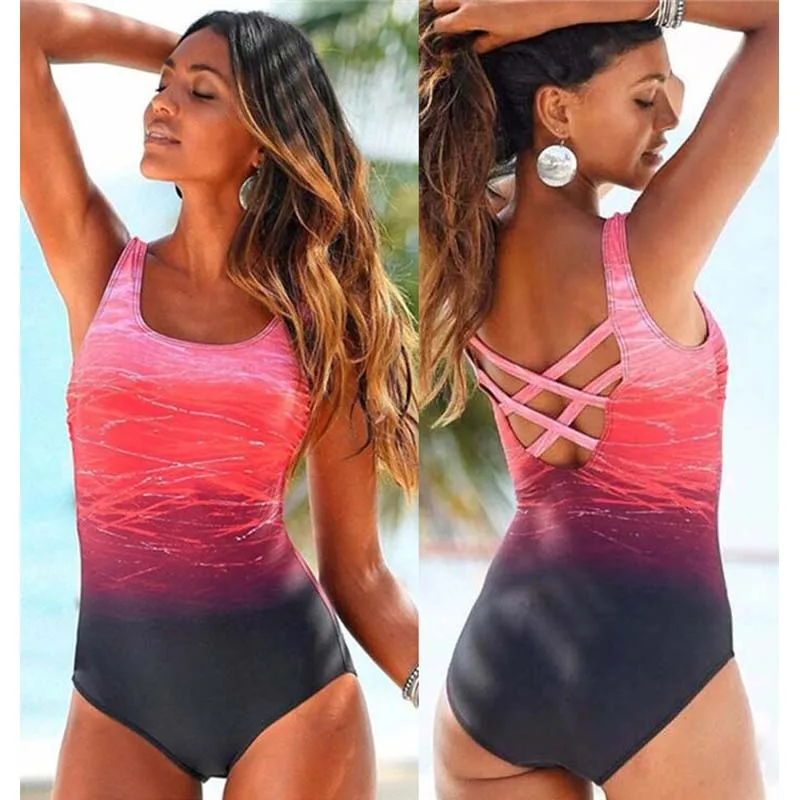 

Sexy Pink One Piece Swimsuit Closed Women Bather Beach Female Swimwear For The Pool Body Bathing Suit Sports Swimming Suit 2019
