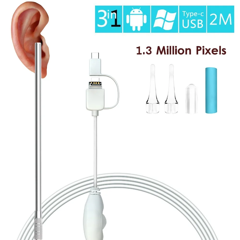 

OTG Visual Ear Cleaning Endoscope Otoscope Diagnostic Tool Ear Cleaner Android Camera Ear Pick