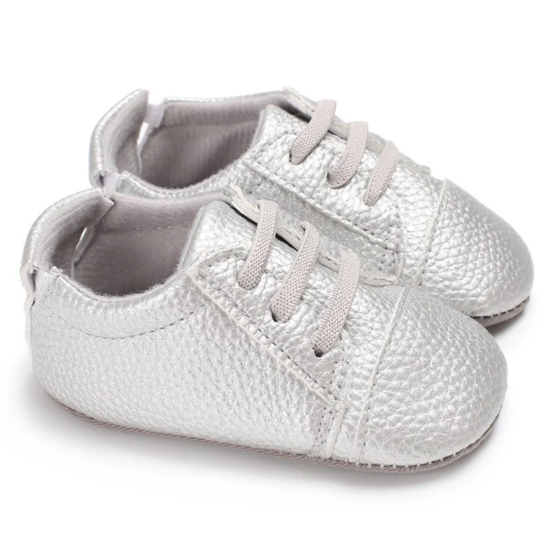 Спортивная детская обувь для малышей; противоскользящая обувь из искусственной кожи для мальчиков и девочек; кроссовки; мягкая подошва;