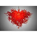 Neue design rot rattan led mundgeblasenem glas kronleuchter beleuchtung art store decor