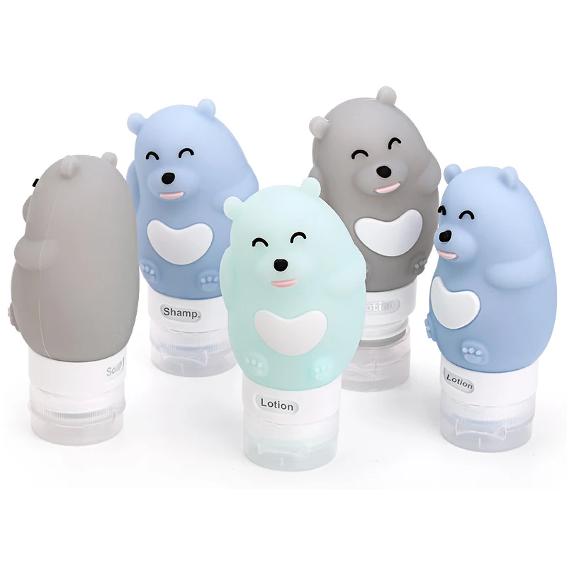 

Protable Bear Silicone Travel Bottles Leakproof Travel Refillable Cosmetic Toiletry Containers