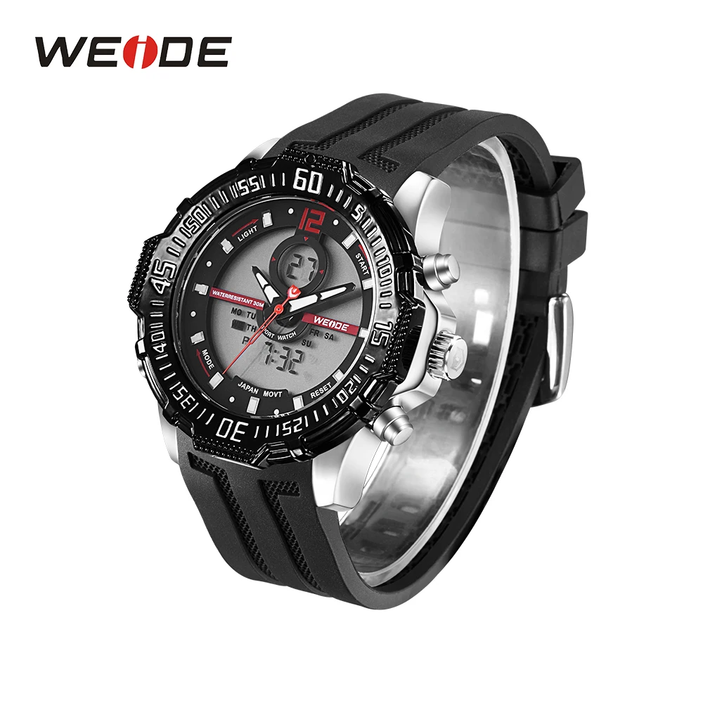 WEIDE Sports Casual Fashion Luxury Alarm Military Army digital Rubber Strap Analog Quartz Wristwatches Waterproof Clock Hours