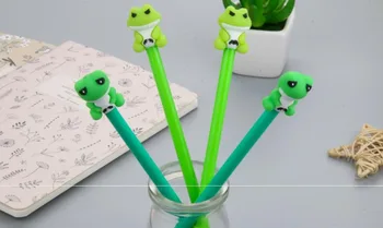 

korea frog animal design gel Pen Ink Pen School prize Office writing Supply kawaii student Stationery black needle pen 48pc/lot