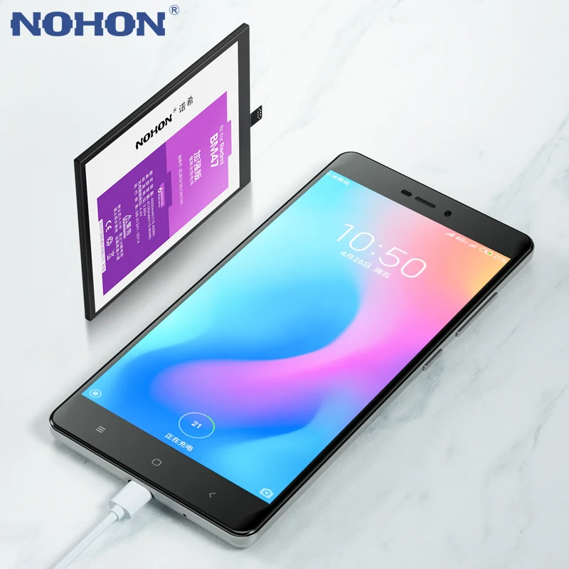 NOHON BM47 BM46 BM45 BN41 BN43 BN40 BN30 BN34 Батарея кожаный чехол для Xiaomi Redmi 3 3S 4X 4 6 Pro 5 Plus Note 2 3 4 5 4X заменитель акумуляторная батарея