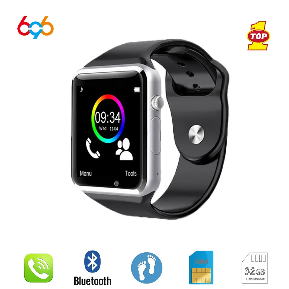 

696 Bluetooth A1 SmartWatch Clock Sync Notifier Pedometer Support SIM TF Card Connectivity Apple iphone Android Phone Smartwatch