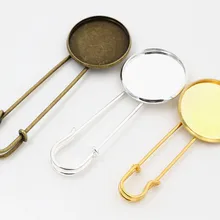 Новая мода 10 шт./лот 25 мм внутренний размер 3 цвета покрытием брошь булавка простой стиль Кабошон База Установка кулон