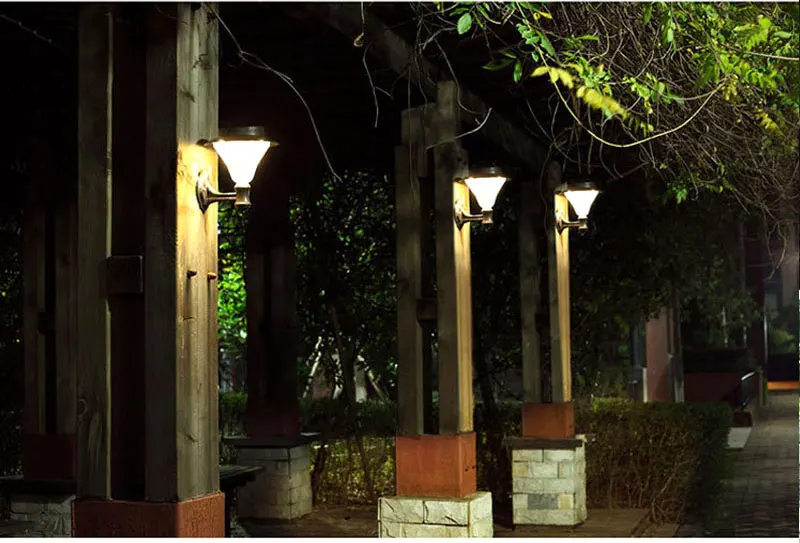 Lâmpada de Parede Sensor de Luz Solar do Jardim do Diodo Emissor de Energia Luzes de Rua ao ar Livre à Prova Luz da Energia Leds Água Bateria Luminaria Aisle Solar 32 d' 14 Cheap Lâmpadas solares