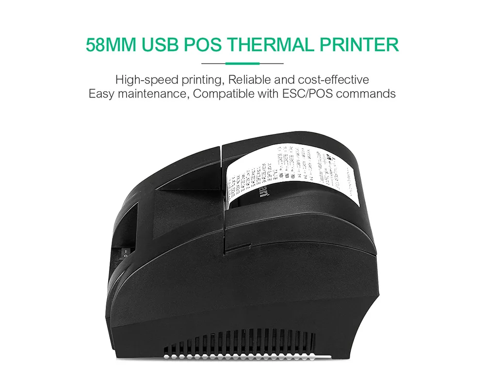 POS-5890K 58mm Thermal Drucker Receipt Ticket Printer POS Kassen Schublade D1N5 