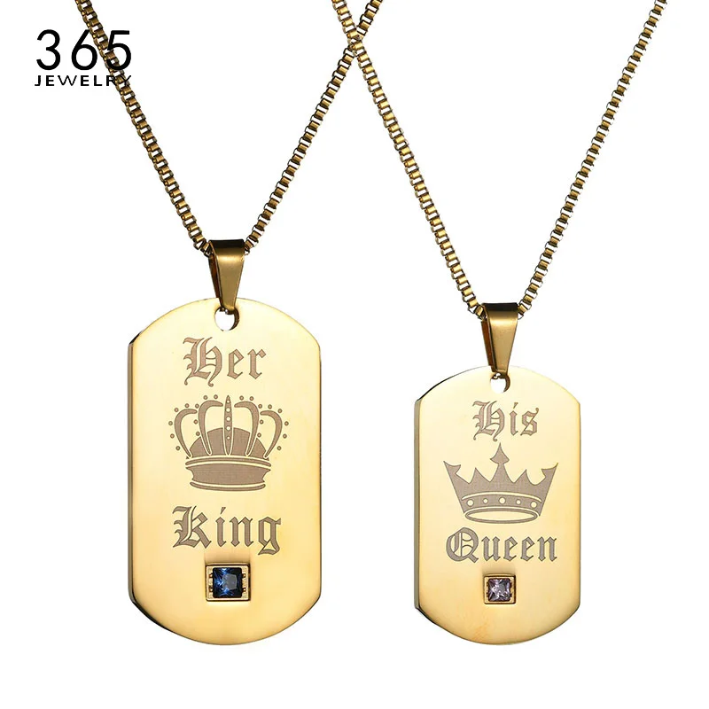 Лидер продаж Золотая подвеска в виде королевской короны ее короля и его королевы