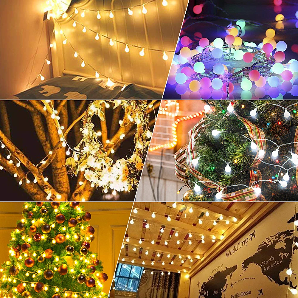 1 5m Street Garland Battery Led Fairy Christmas Tree Lights Outdoor 1 5m Street Garland Battery Led Fairy Christmas Tree Lights Outdoor Indoor Decoration String Ball New Year Xmas Light In From