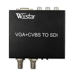 Wiistar VGA CVBS к SDI конвертер адаптер Поддержка SD/HD-SDI/3G-SDI vga/av к sdi Бесплатная доставка