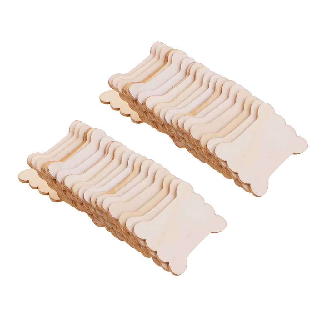 Pack of 40 Wooden Blank Thread Ribbon Twine Reel Organizer Flat Spools Pack of 40 Wooden Blank Thread Ribbon Twine Reel Organizer Flat Spools