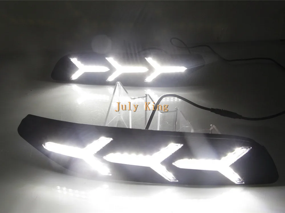 July King светодиодный чехол для дневных ходовых огней для Volkswagen Polo- без противотуманной фары, СВЕТОДИОДНЫЙ DRL+ желтые указатели поворота