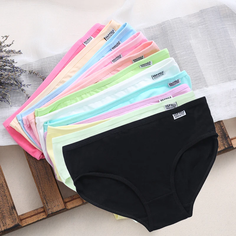 

2018 Sexy Women's Cotton Underpant Ladies Briefs Underwear Lingerie Low Waist Plain Panties Girl Knickers Solid Soft Casual New