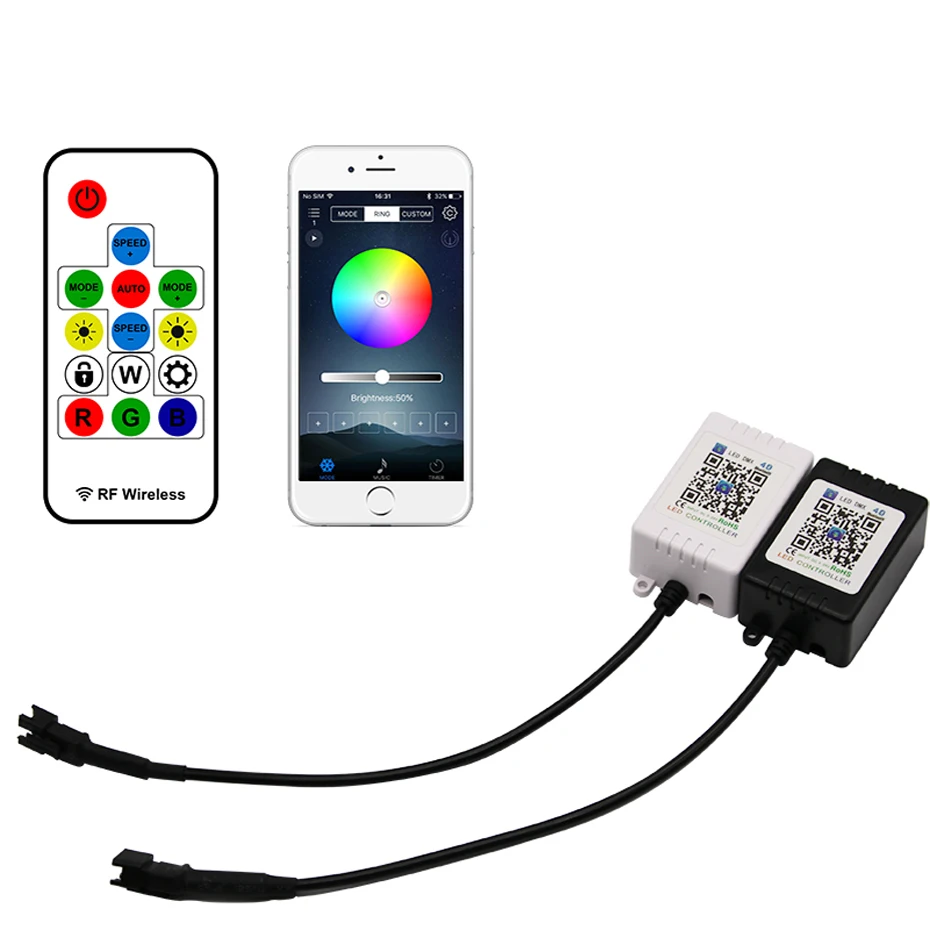 5V-24V RF Symphony LED DMX Controller WS2812 WS2812b For LED Strip Light 5050 Music Controller Bluetooth 433Mhz DC 12V 24V (1)