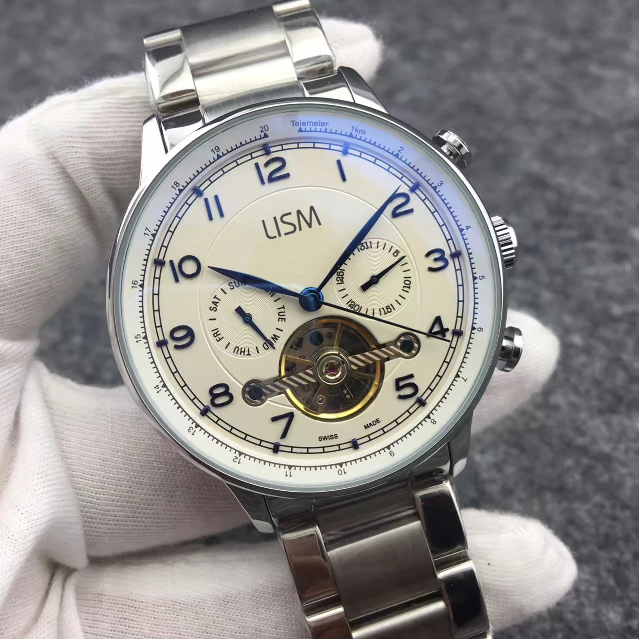 

LISM Bracelet Luxury Brand Mechanical Mens Designer SS Tourbillon Automatic Movement Watch Sports Self-wind AAA Wristwatches