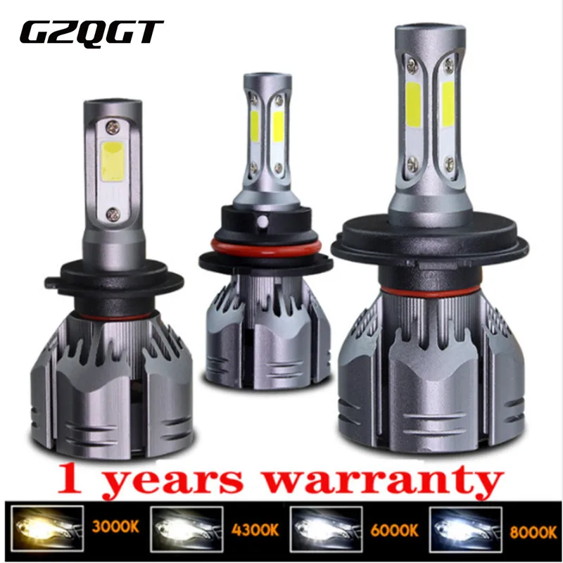 2X 3000K H4 LED H7 H11 H8 HB4 H1 H3 HB3 Auto R11 Car Headlight Bulbs 72W 8000LM Styling 6500K 4300K 8000K led automotivo | Автомобили и