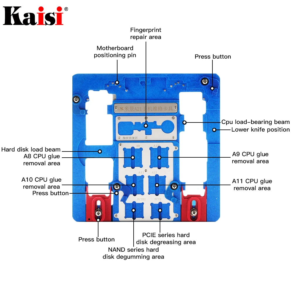 Najtaniej Kaisi A21 + naprawy płyty PCB uchwyt dla iPhone XR 8 8 + 7 6 6 s 6sp 5S 5C dla A8 A9 A10 płyta układu oprawa 12 w 1