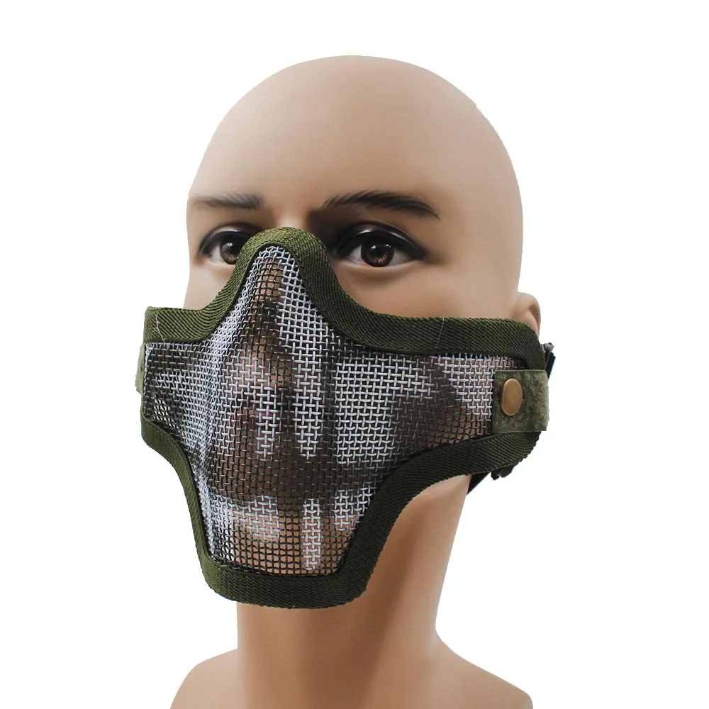Airsoft Paintball Mesh Half Face Skull Cycling Mask Outdoor Tactical CS