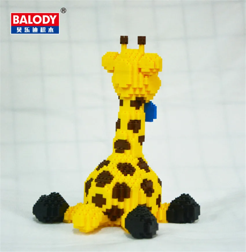 Balody 16083 Yellow Giraffe Sit Animal DIY Diamond Mini Building Nano Blocks Toy 