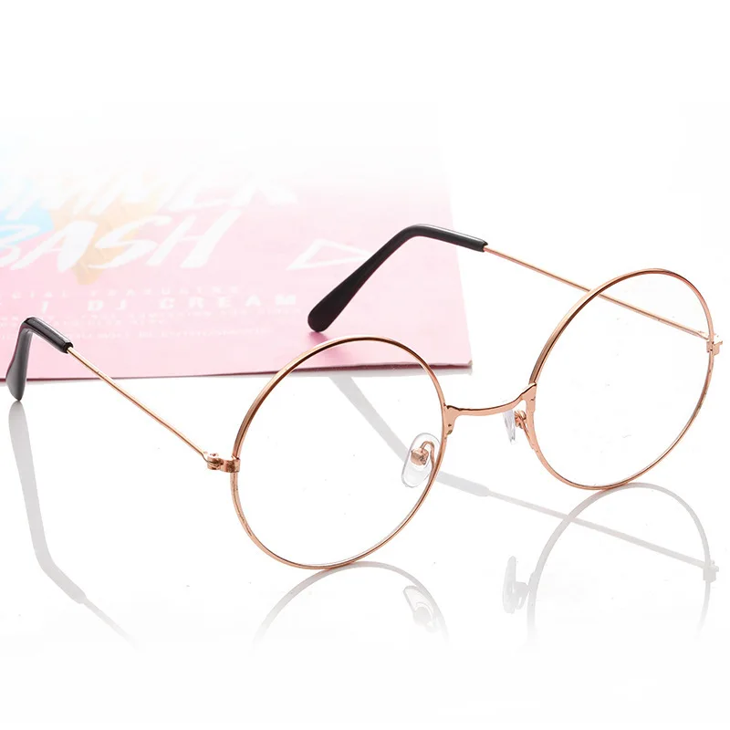 Круглые очки, оправа для женщин и мужчин, ретро очки для близорукости, оптические оправы, металлические прозрачные линзы, черные, серебряные, золотые очки Oculos De Grau
